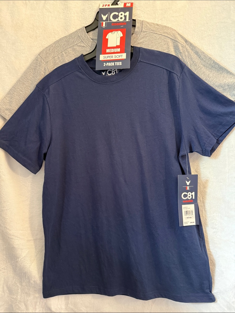 Navy & Light Gray Short Sleeve Crewneck Tee 2-Pack